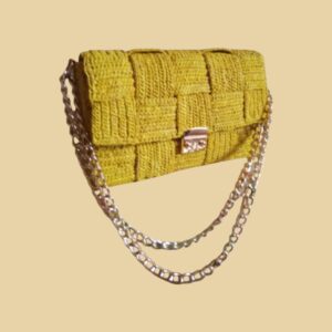 Sac à main moutarde damier