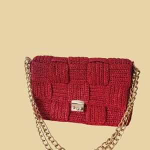 Sac à main rouge damier