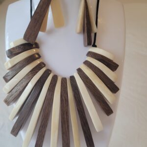 Parure Collier Ethnique Marron et Beige