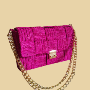 Sac à main fuchsia damier